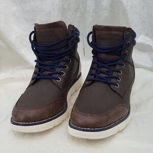 London Fog Mens Ankle Boots Faux Leather Memory Foam Size 9